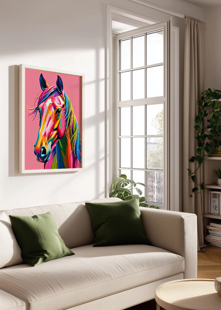 Cuadro Caballo de colores llamativos