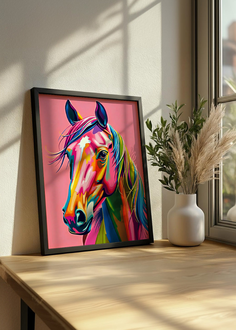 Cuadro Caballo de colores llamativos