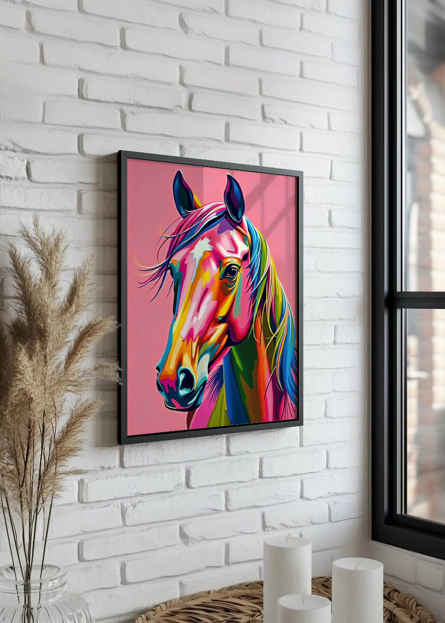 Cuadro Caballo de colores llamativos