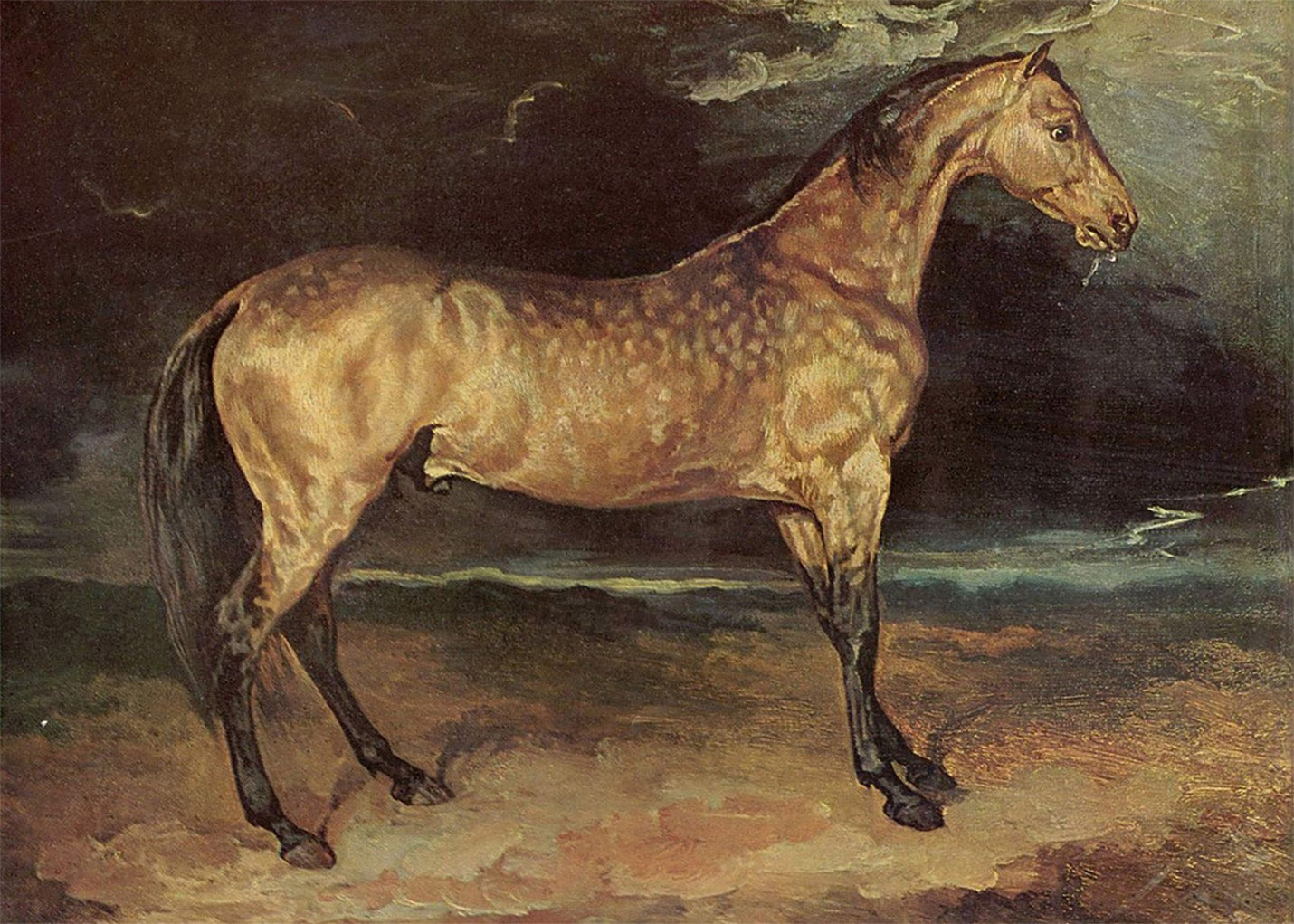 Cuadro ​Caballo asustado por una tormenta (Theodore Gericault)