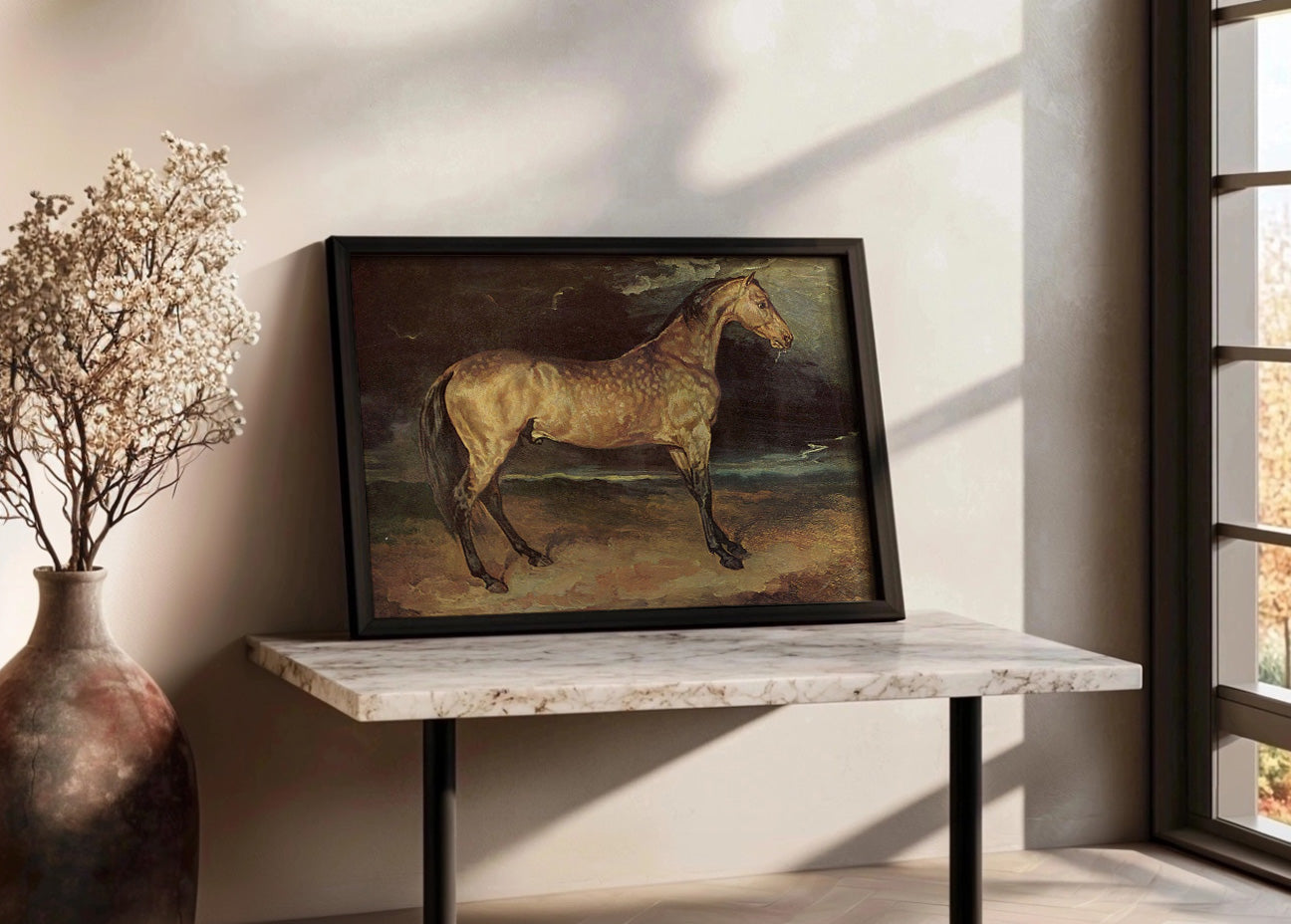 Cuadro ​Caballo asustado por una tormenta (Theodore Gericault)