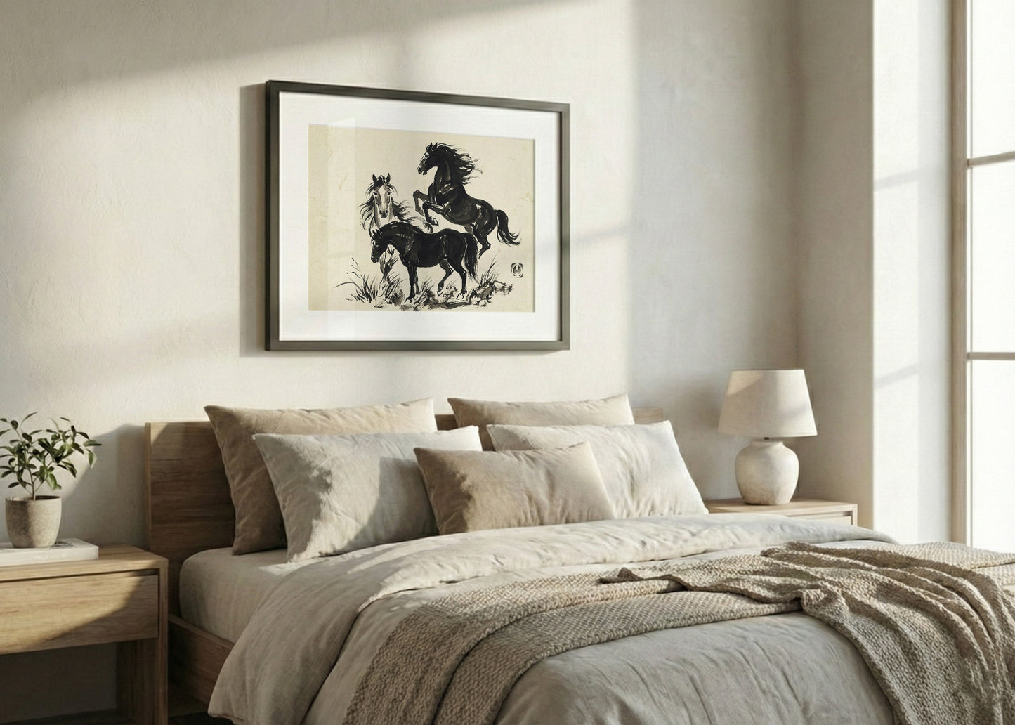 Cuadro Caballos negros