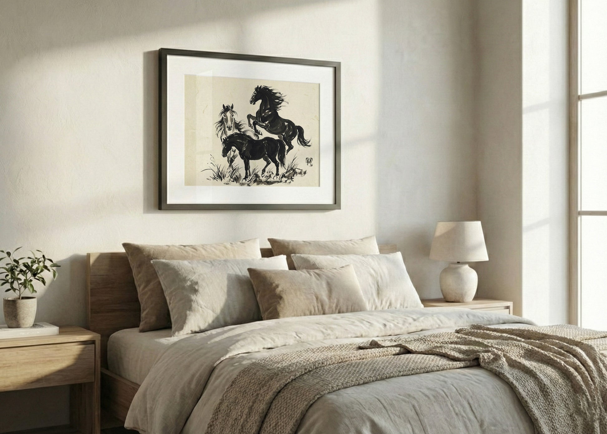 Cuadro Caballos negros