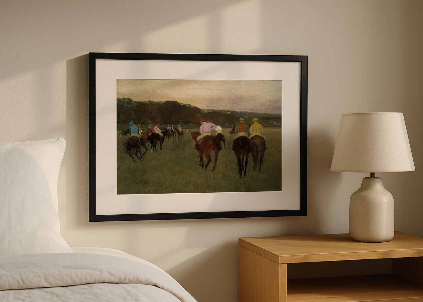 Cuadro ​Caballos de carreras en Longchamp (Edgar Degas)