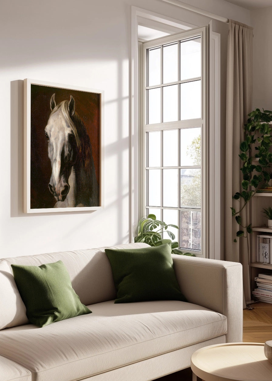 Cuadro ​Cabeza de un caballo blanco (Theodore Gericault)