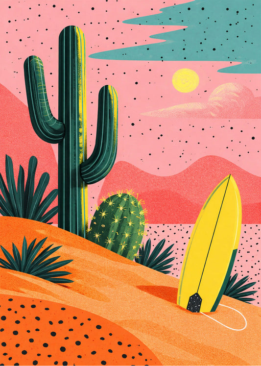 Cuadro Cactus y surf