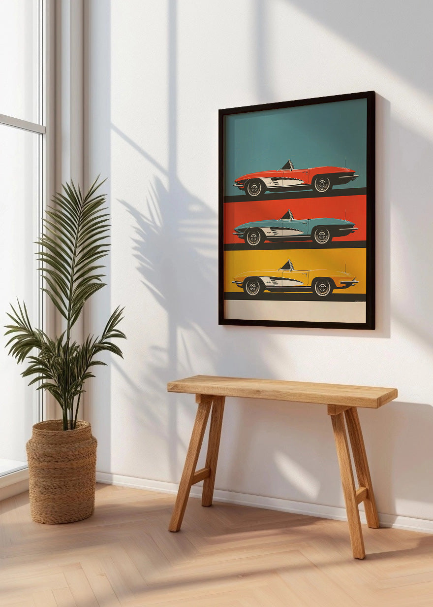 Cuadro ​Cadillacs de colores