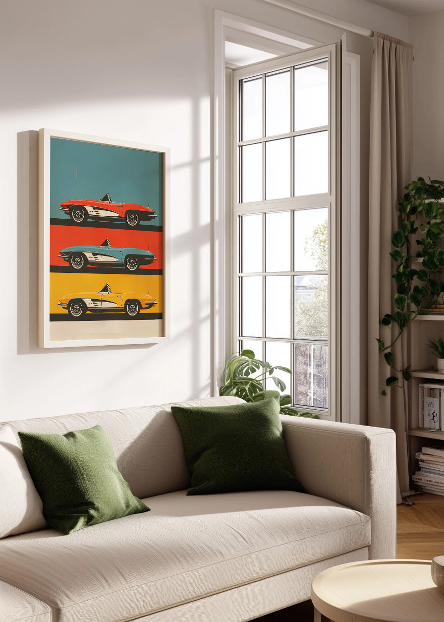Cuadro ​Cadillacs de colores