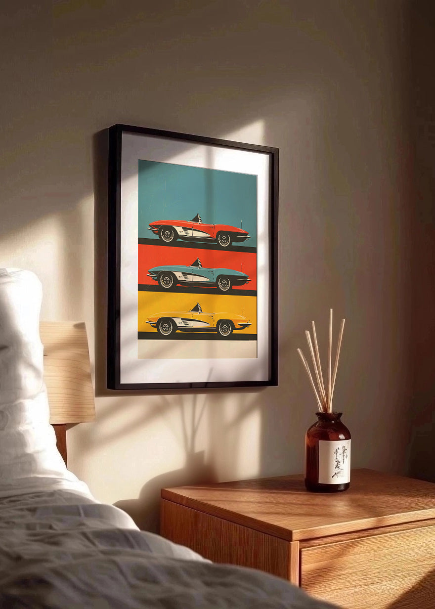 Cuadro ​Cadillacs de colores