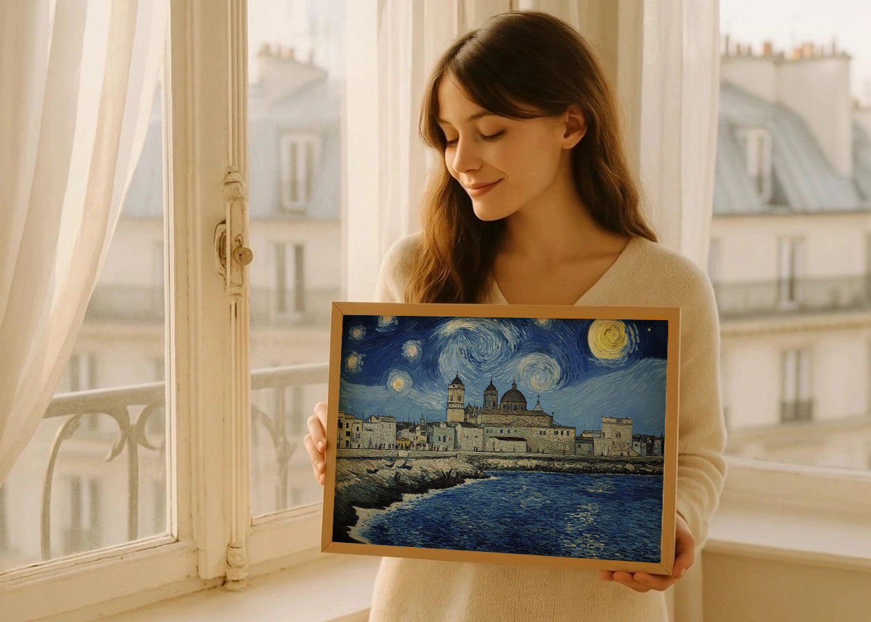 Cuadro ​Cádiz con catedral - Van Gogh