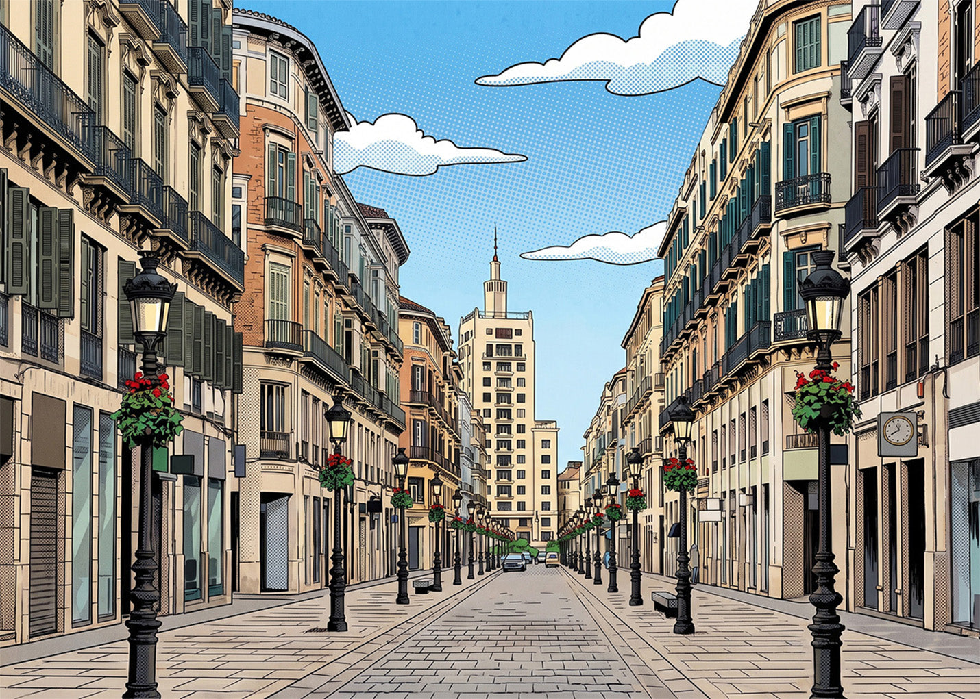 Cuadro Calle Larios - Cómic