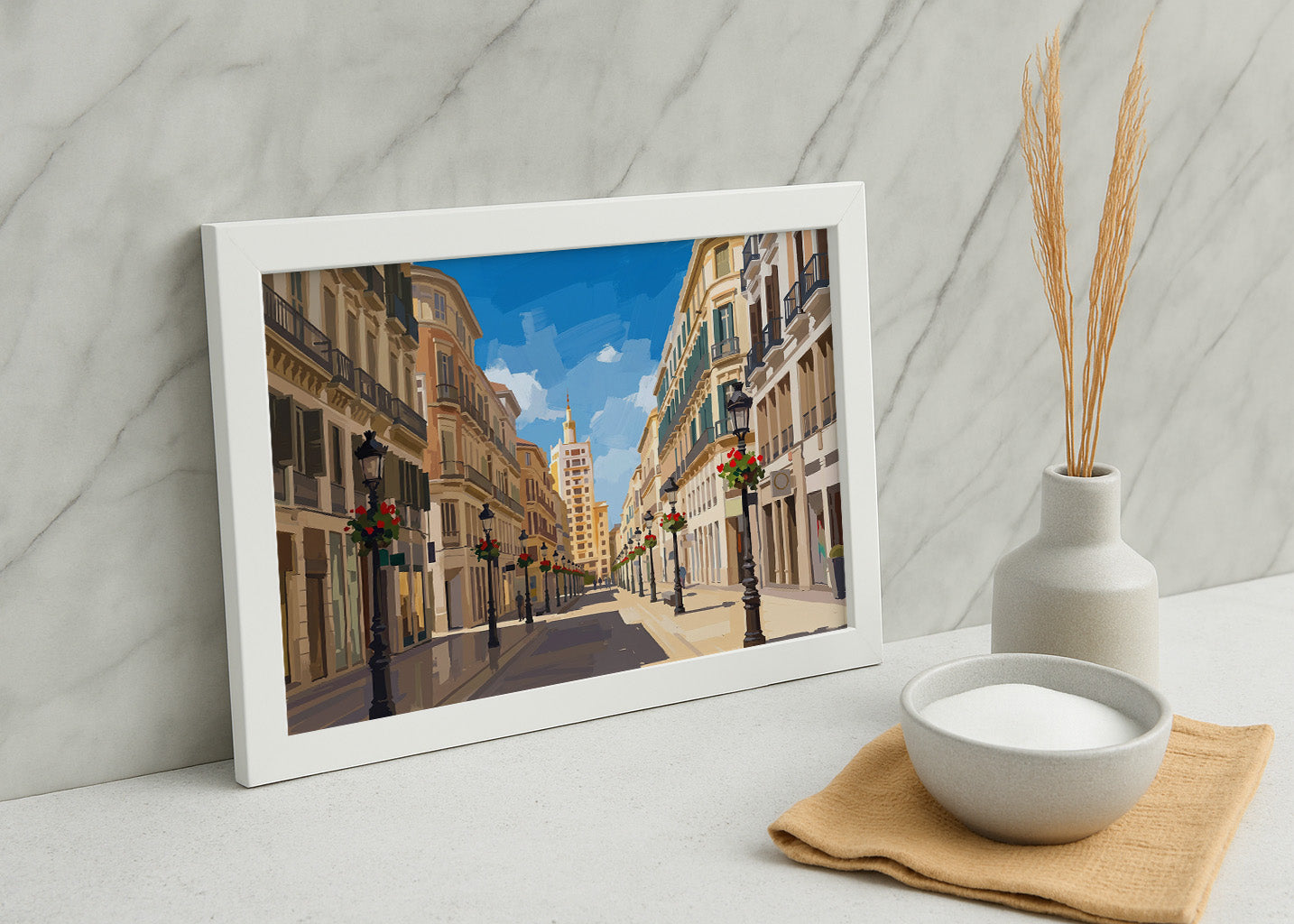 Cuadro Calle Larios de Málaga - Gouache