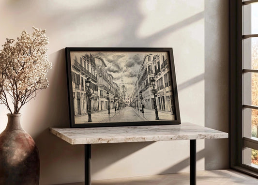 Cuadro Calle Larios de Málaga efecto lápiz