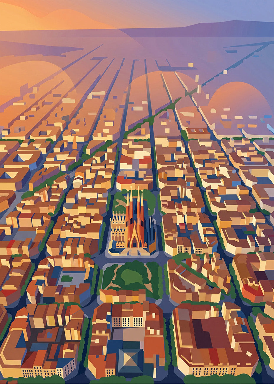 Cuadro Callejero Barcelona Plan Cerdá - Poster