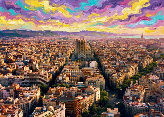 Cuadro Callejero de Barcelona - Fauvista