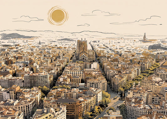 Cuadro Callejero de Barcelona - New Beige