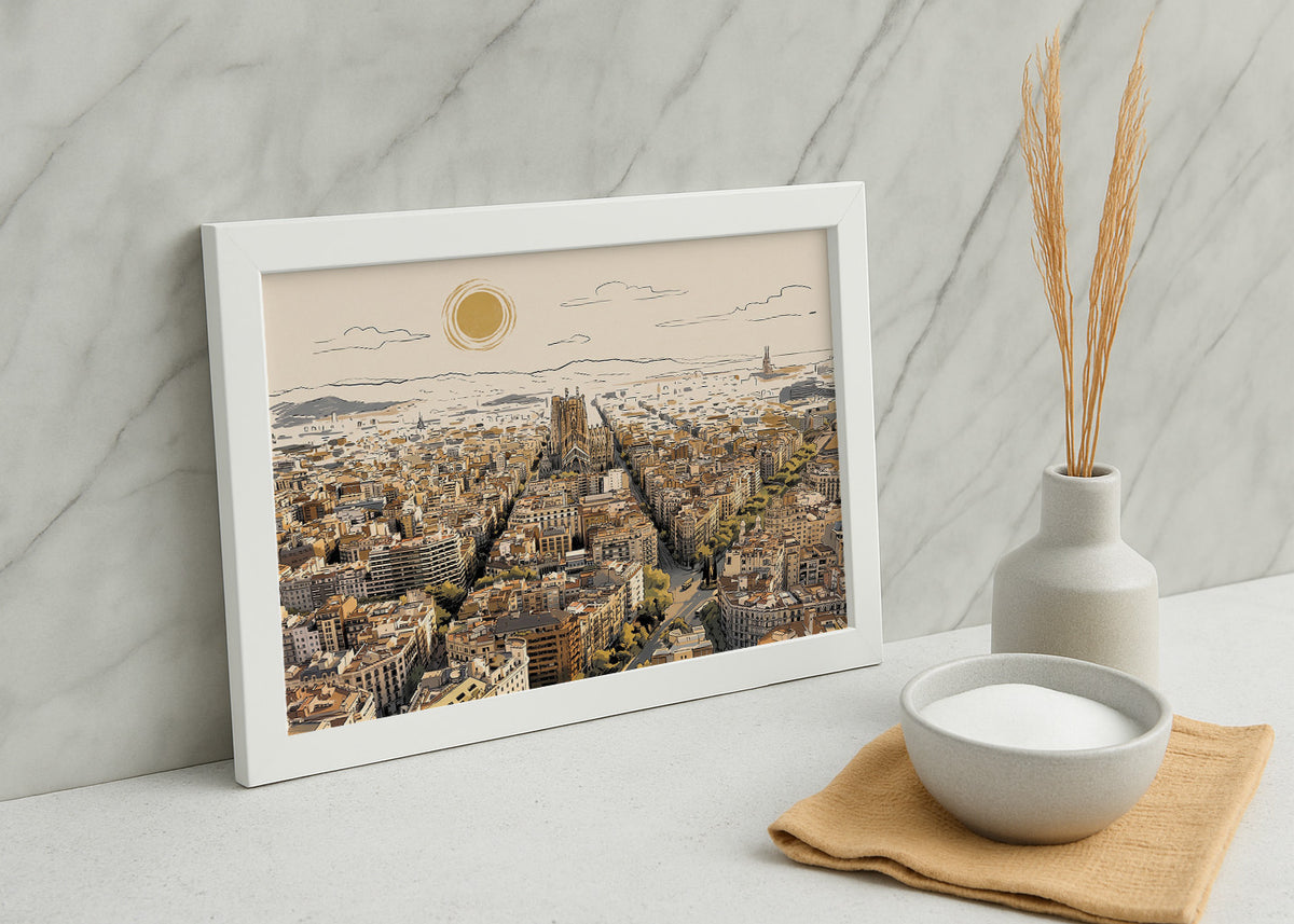 Cuadro Callejero de Barcelona - New Beige