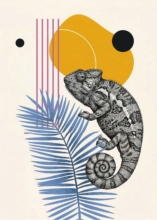 Cuadro Camaleón boho