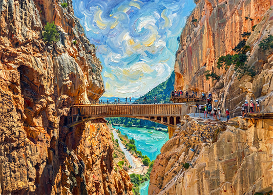 Cuadro Caminito del Rey impresionista