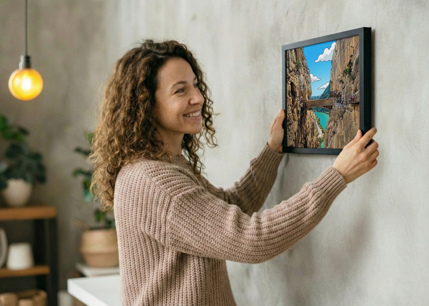 Cuadro Caminito del rey en Málaga - Cómic