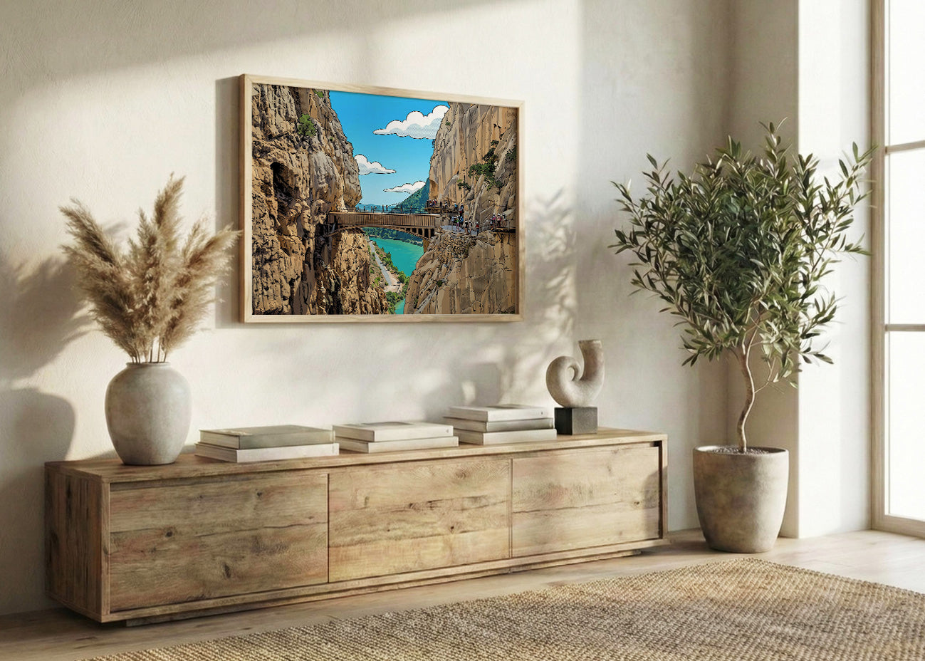 Cuadro Caminito del rey en Málaga - Cómic
