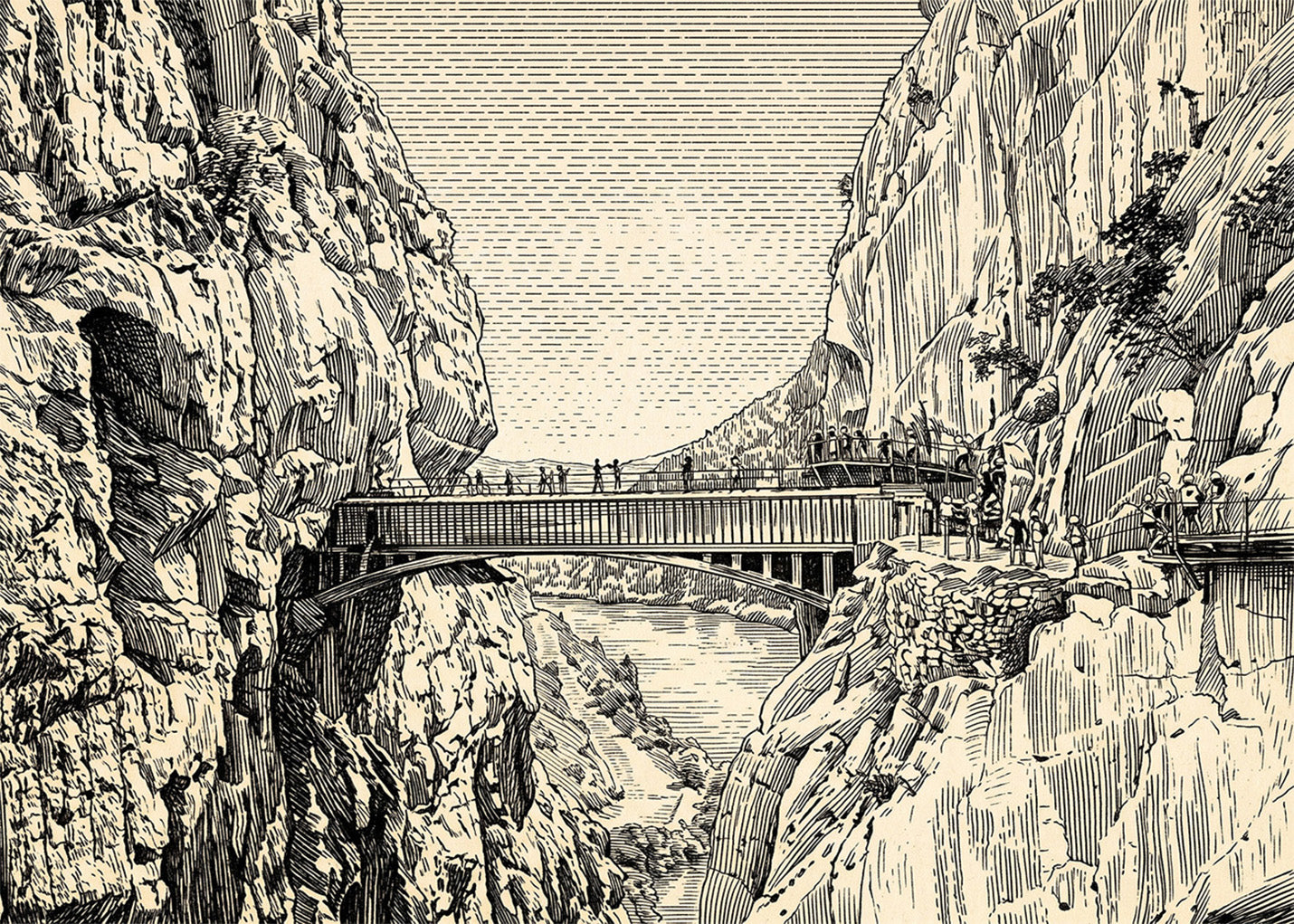 Cuadro Caminito del rey en Málaga - Minimalista