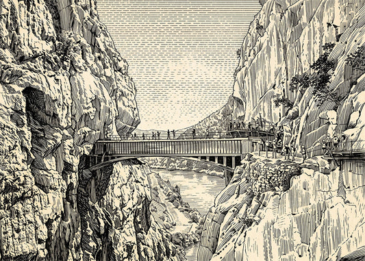 Cuadro Caminito del rey en Málaga - Minimalista