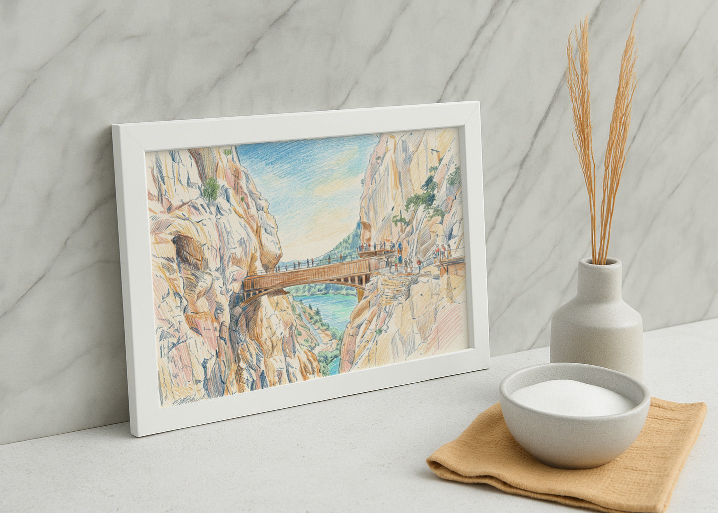 Cuadro Camino del Rey efecto dibujo