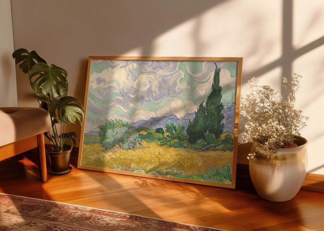 Cuadro ​Campo de trigo con ciprés (Van Gogh)