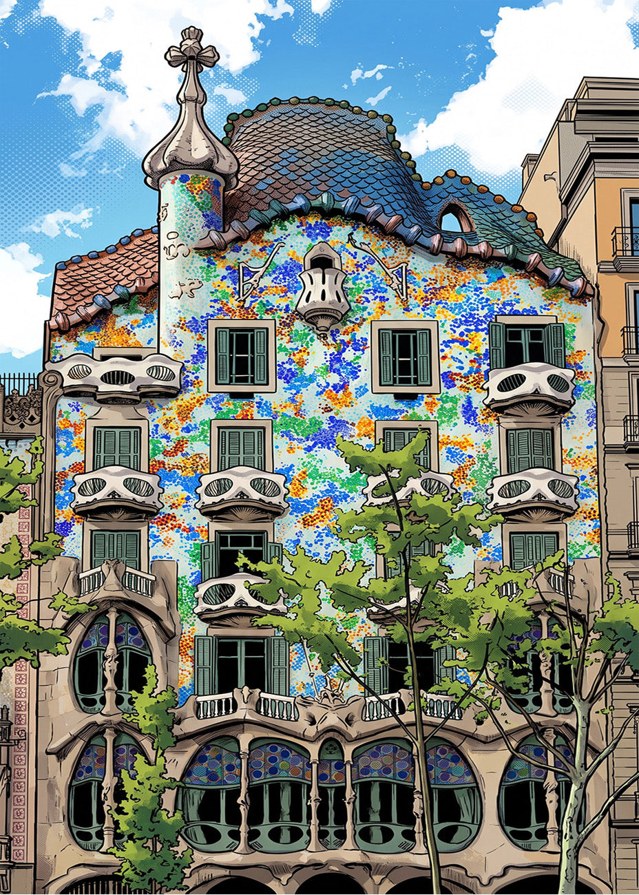 Cuadro Casa Batlló de Barcelona - Cómic