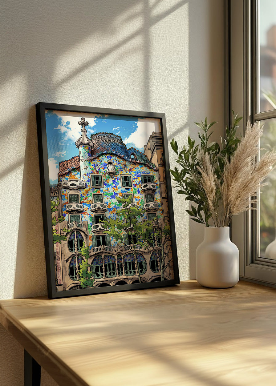 Cuadro Casa Batlló de Barcelona - Cómic