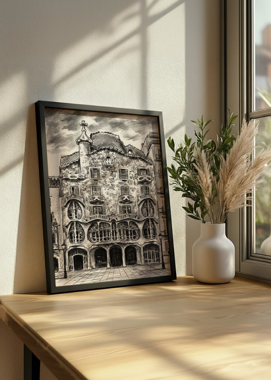 Cuadro Casa Batlló efecto lápiz
