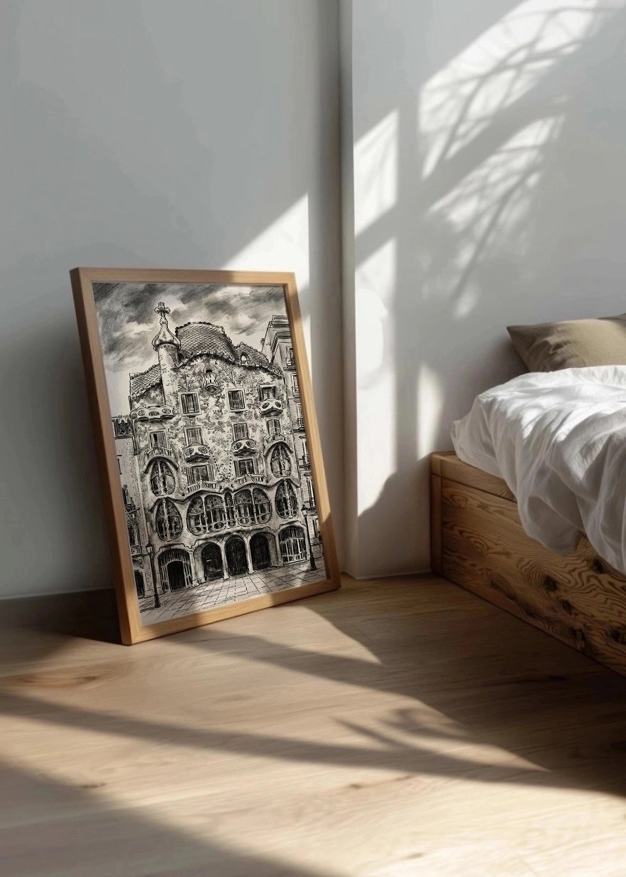 Cuadro Casa Batlló efecto lápiz