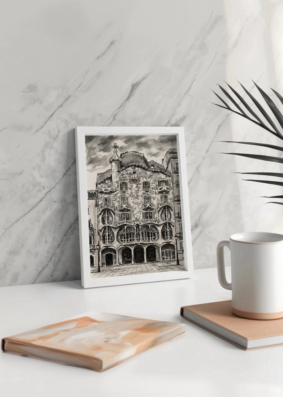 Cuadro Casa Batlló efecto lápiz