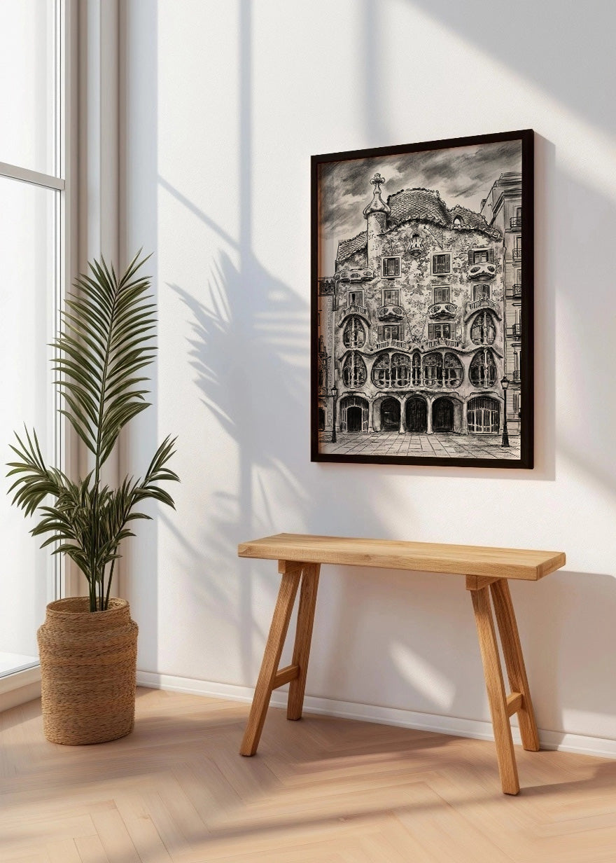 Cuadro Casa Batlló efecto lápiz