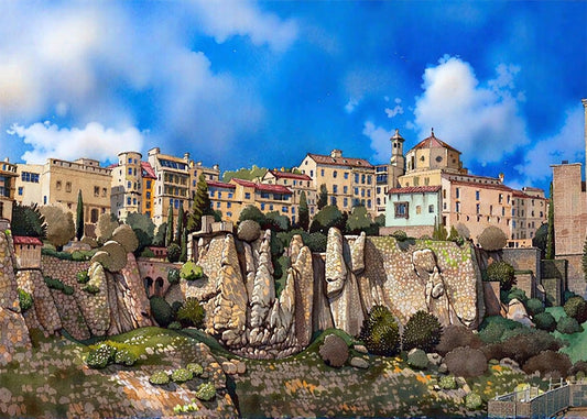 Cuadro Casas colgadas de Cuenca dibujo