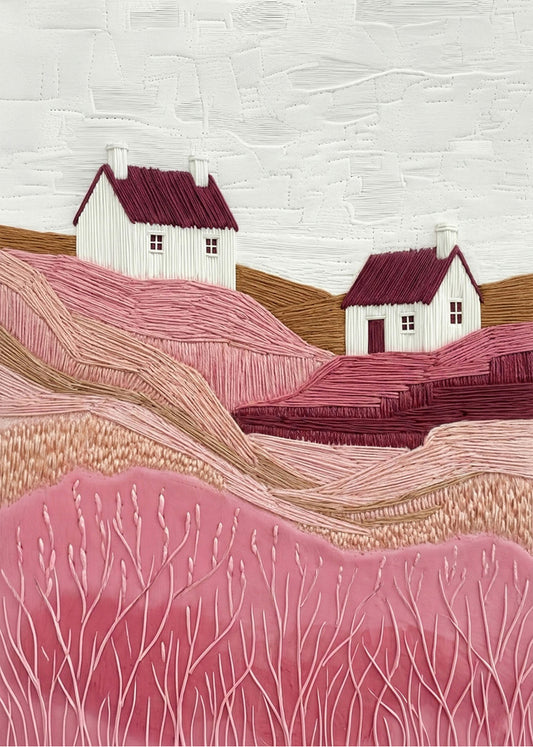 Cuadro Casas de campo rosas