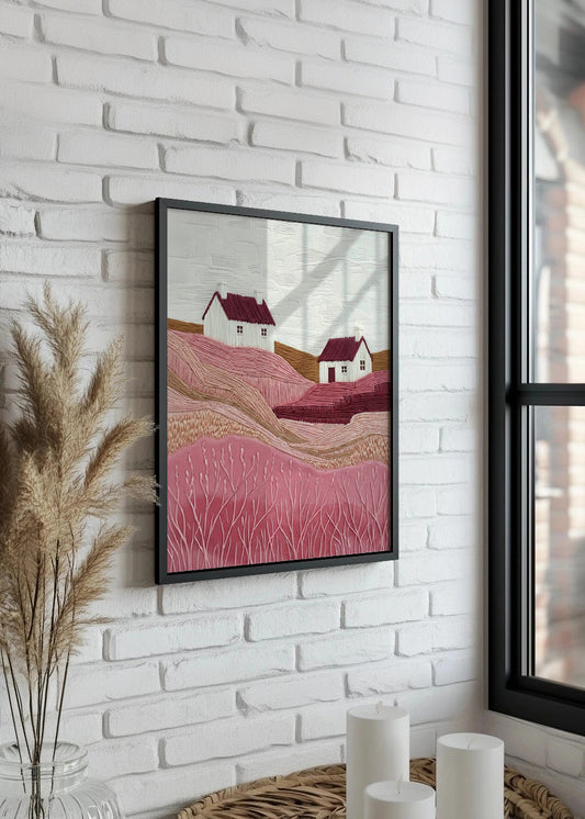 Cuadro Casas de campo rosas