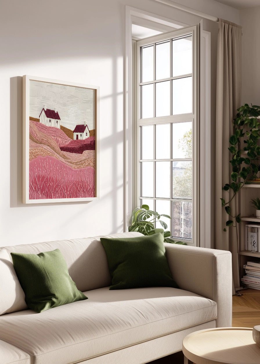Cuadro Casas de campo rosas