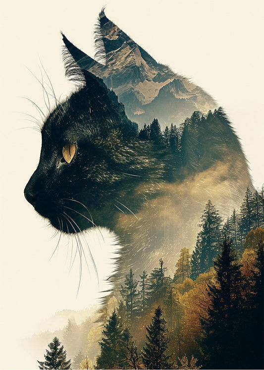 Cuadro ​Cat collage - Montain trees
