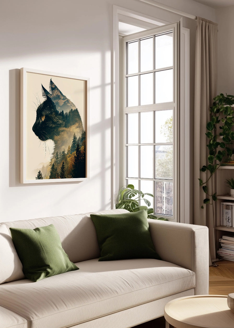 Cuadro ​Cat collage - Montain trees