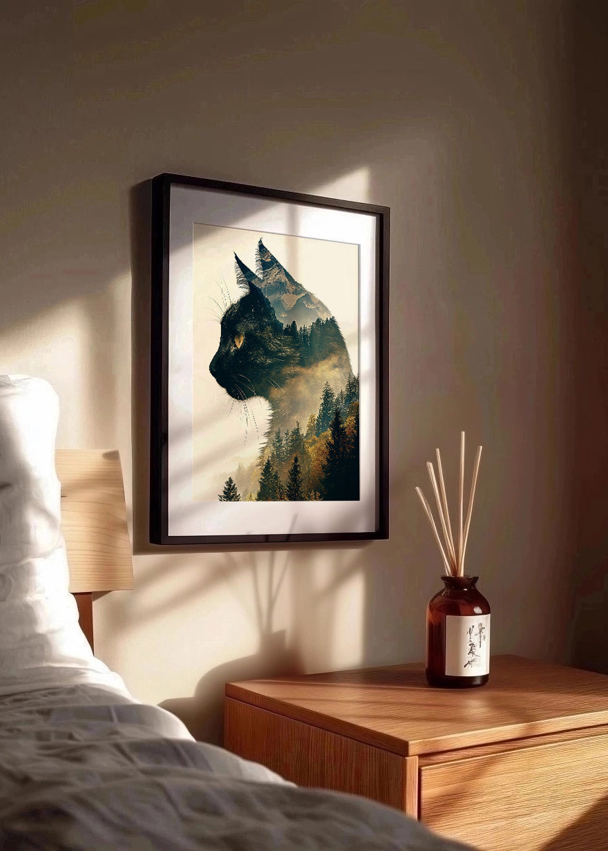 Cuadro ​Cat collage - Montain trees