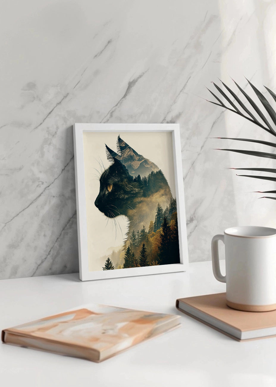 Cuadro ​Cat collage - Montain trees