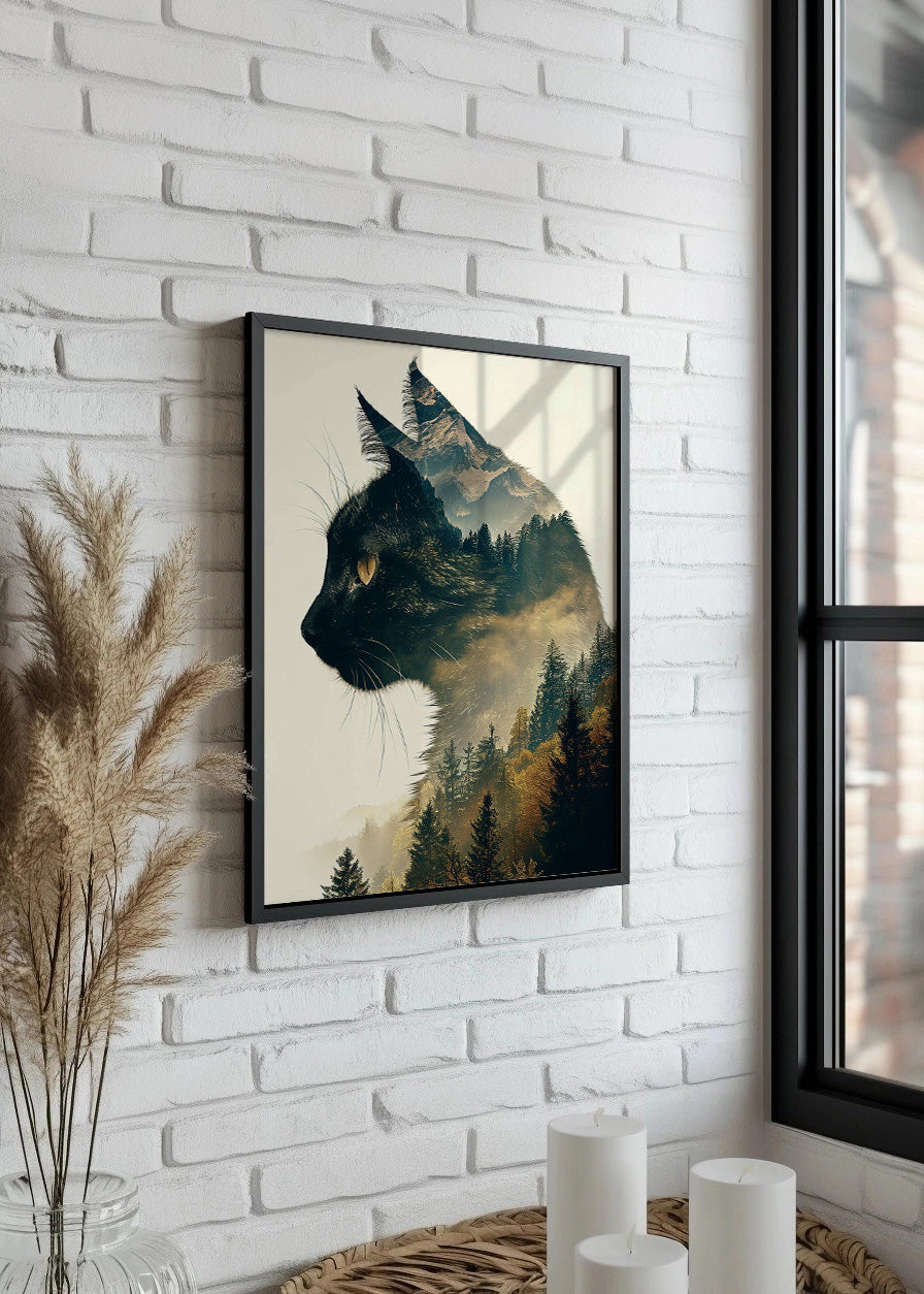 Cuadro ​Cat collage - Montain trees