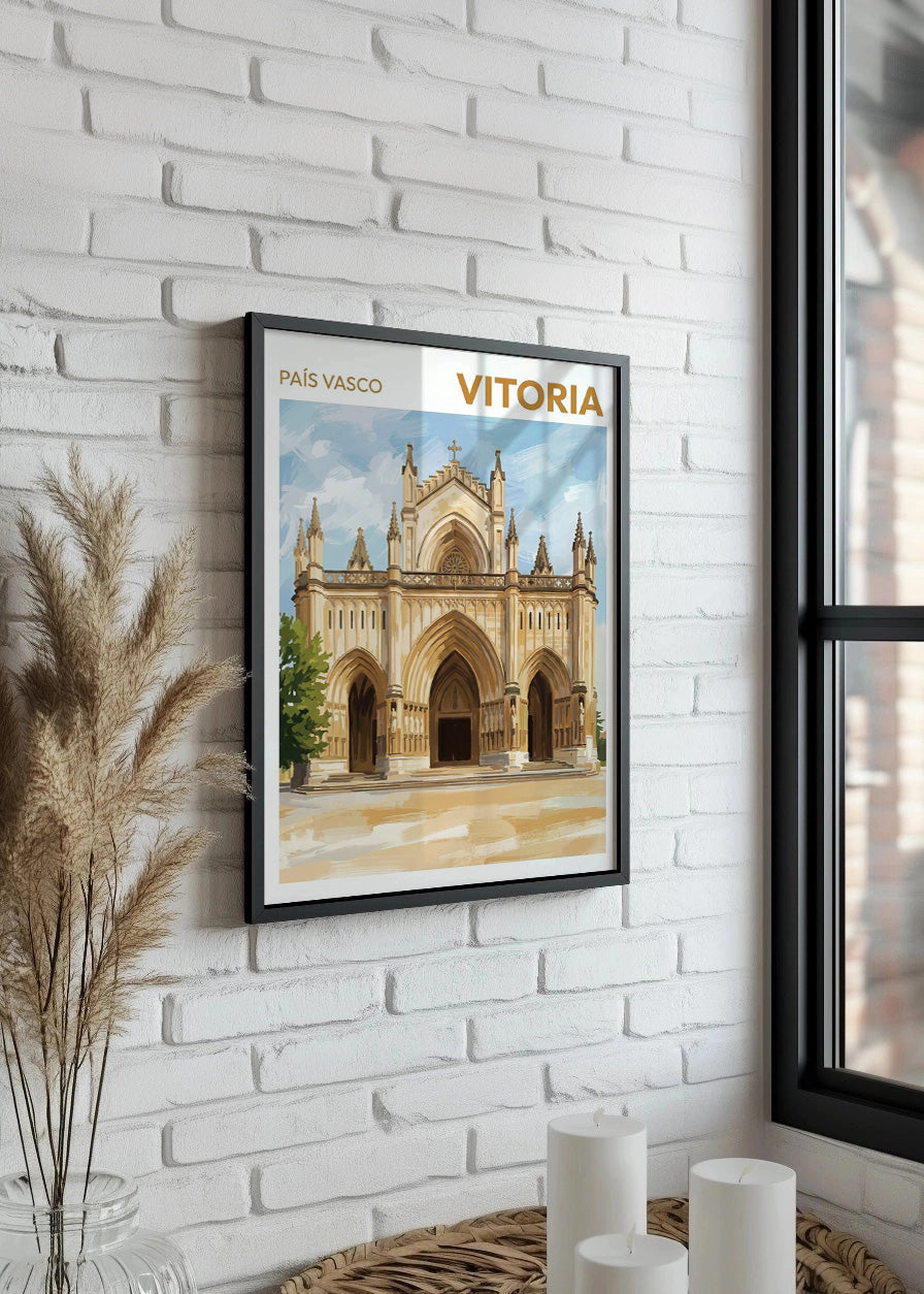Cuadro Catedral Madría Inmaculada de Vitoria - Gouache