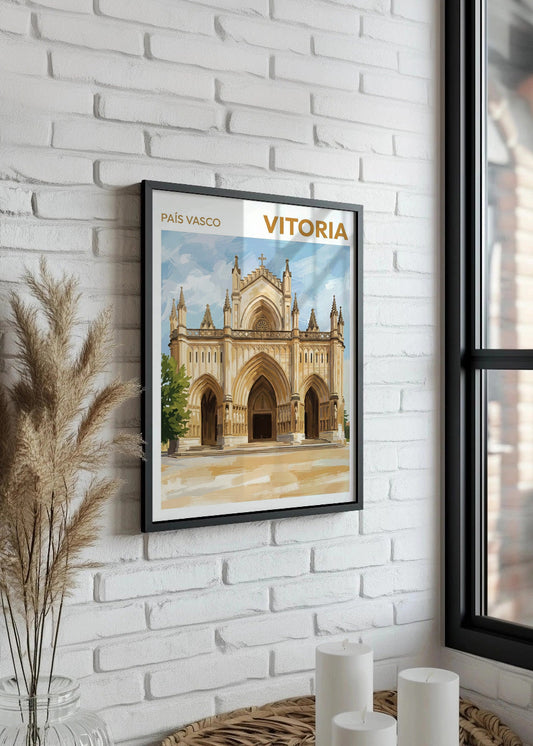 Cuadro Catedral Madría Inmaculada de Vitoria - Gouache