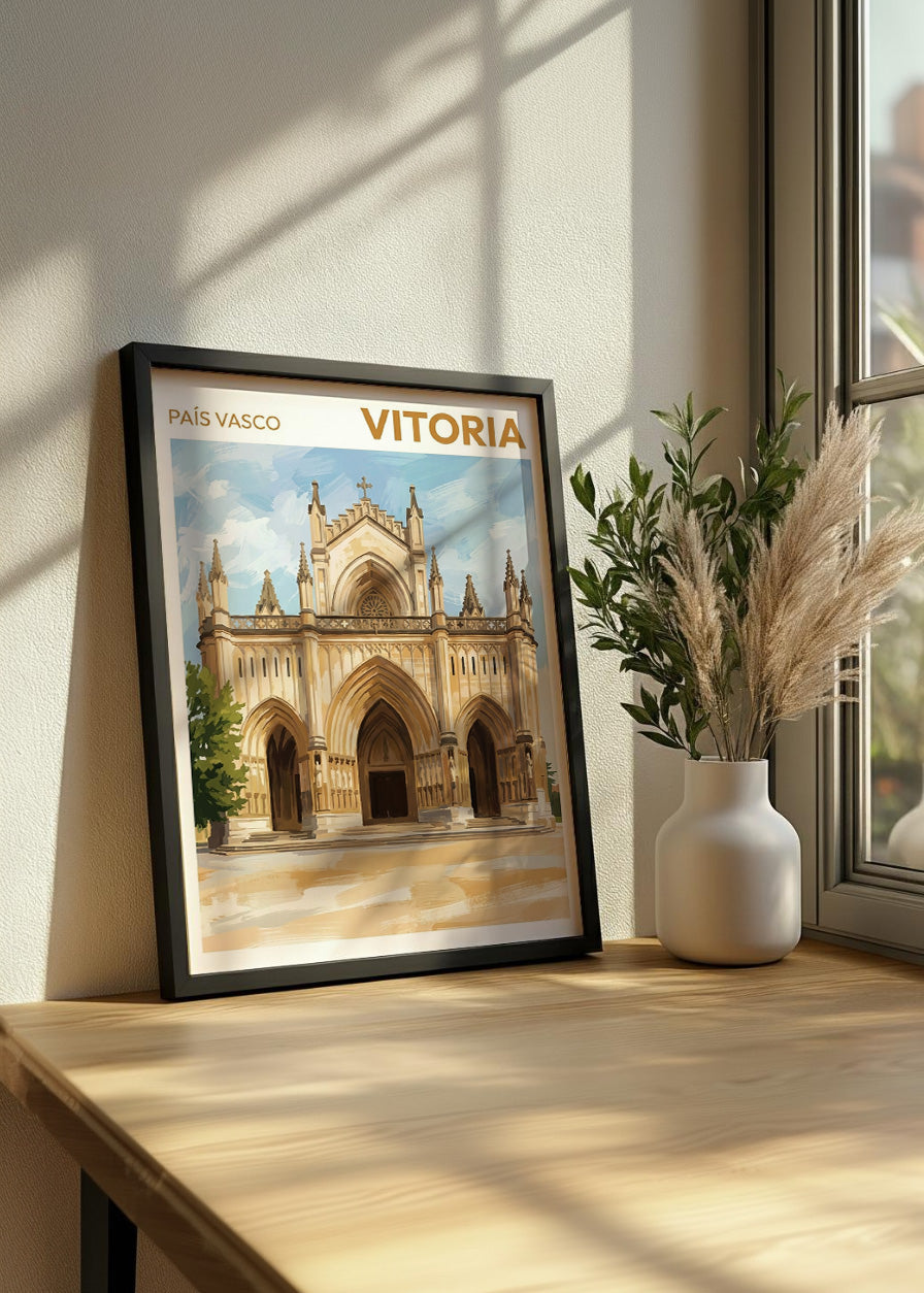 Cuadro Catedral Madría Inmaculada de Vitoria - Gouache