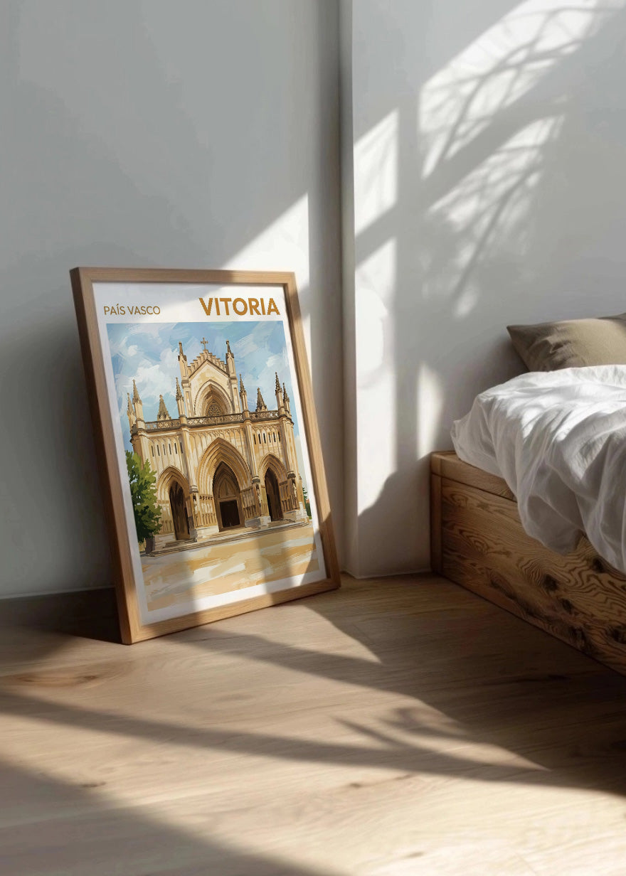 Cuadro Catedral Madría Inmaculada de Vitoria - Gouache