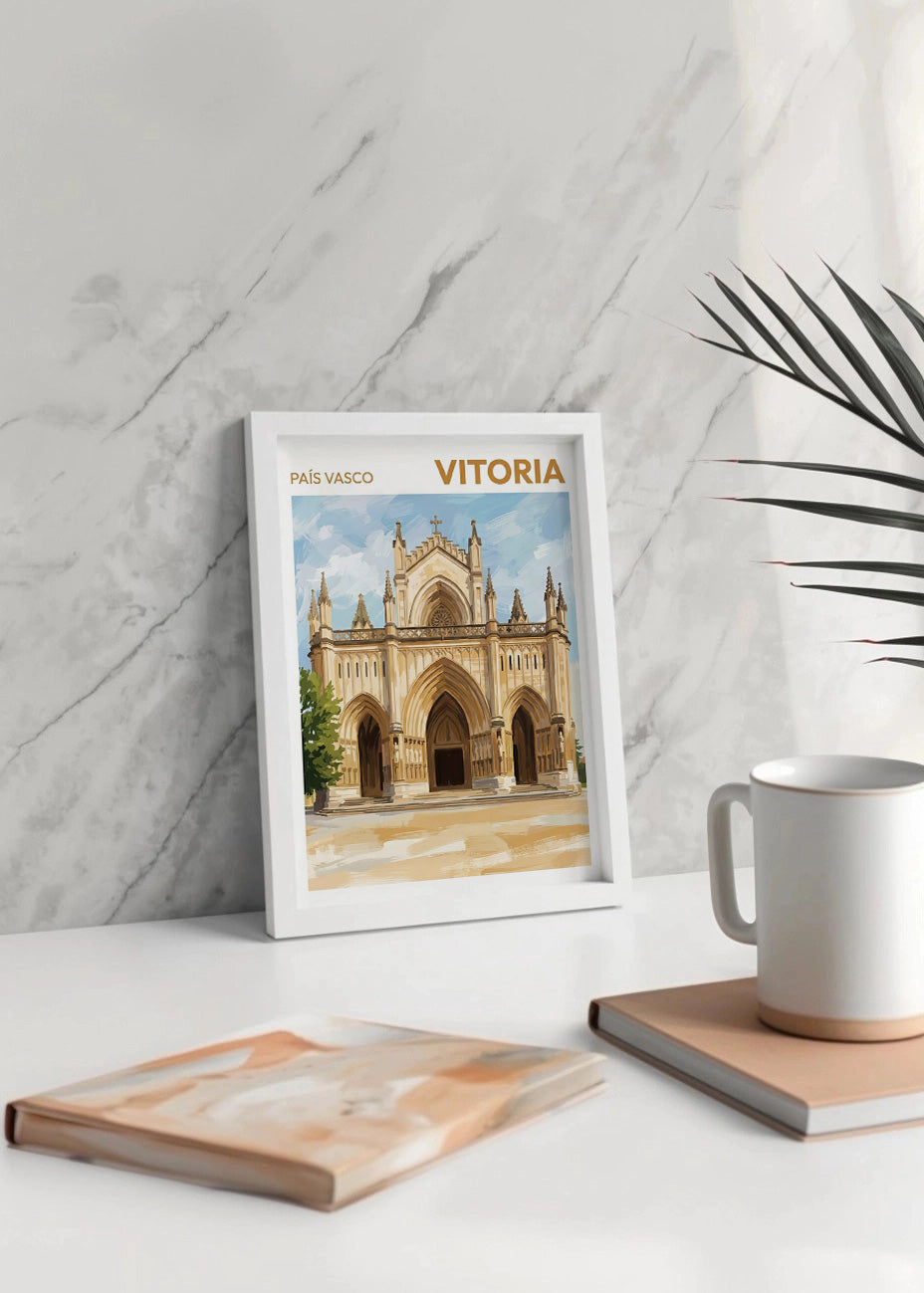 Cuadro Catedral Madría Inmaculada de Vitoria - Gouache