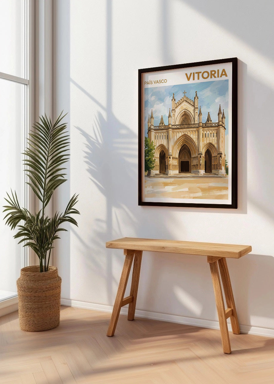 Cuadro Catedral Madría Inmaculada de Vitoria - Gouache